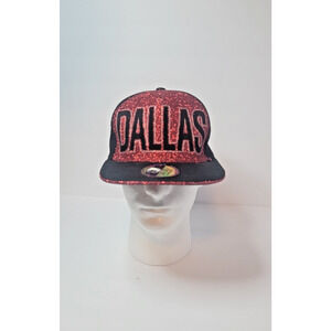 Pitbull Dallas Sparkly Red Snapback Hat OSFM Adjustable Rhinestone